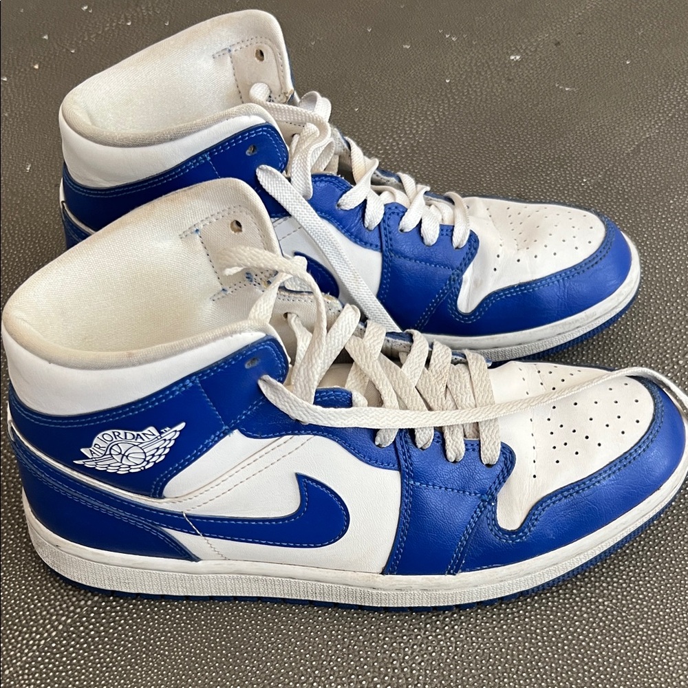 Jordan Men's White and Blue High-Top Sneakers